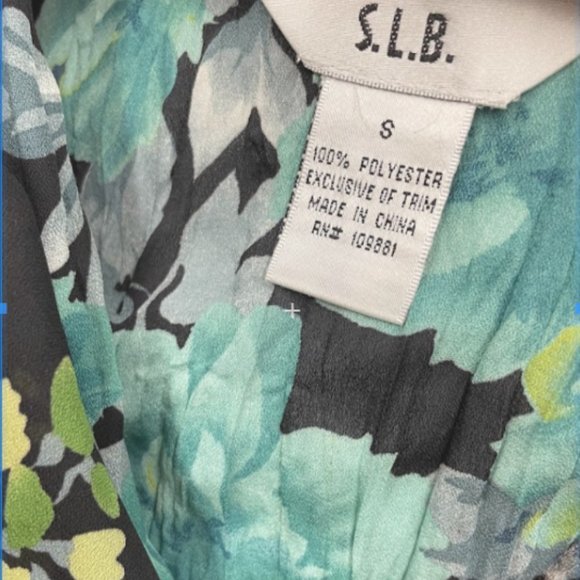 Vintage Green Floral Blouse - Picture 5 of 5